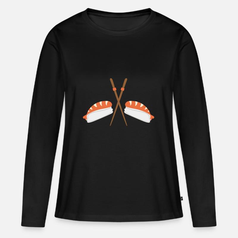 Sushi - Frauen Premium Bio Langarmshirt - Schwarz