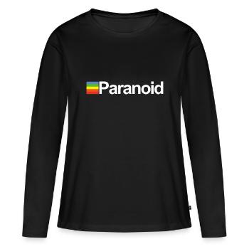 Paranoïaque - design rétro drôle - humour noir - T-shirt manches longues Premium bio Femme - noir - Devant - Julia (174cm)