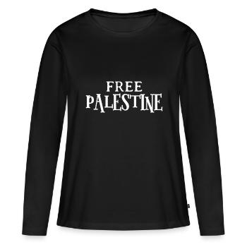 Free Palestine - Frauen Premium Bio Langarmshirt - Schwarz - Vorne - Julia (174cm)