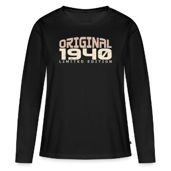 Vintage 1940's Limited Edition 1940's Birthday - Women's Premium Organic Long Sleeve Shirt - black - Front - Julia (174cm)