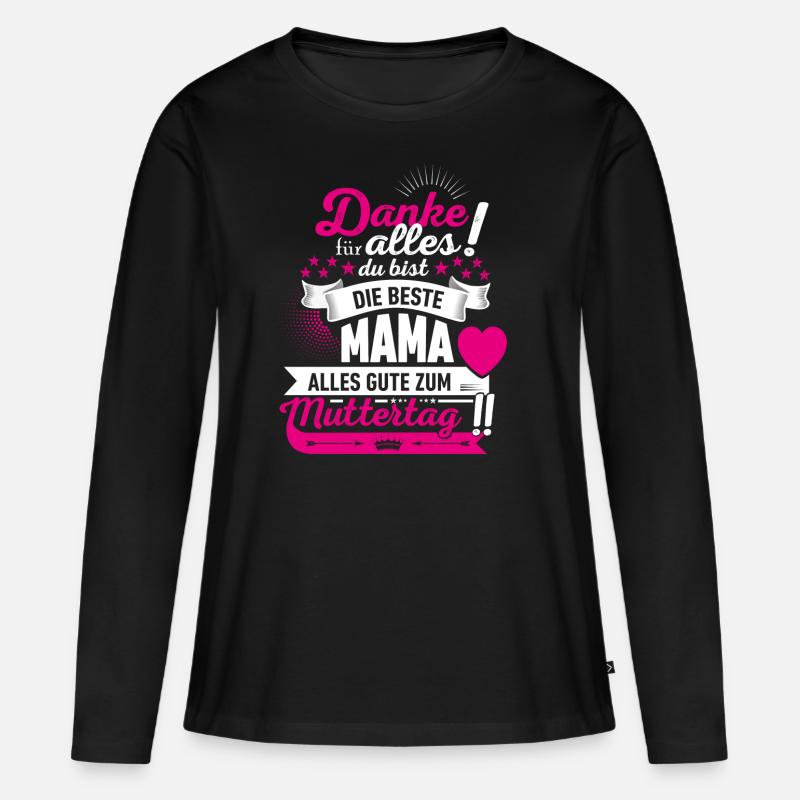 Muttertag! Geschenk Mama! - Frauen Premium Bio Langarmshirt - Schwarz