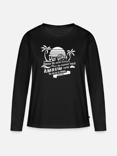 Amrum Glück - Frauen Premium Bio Langarmshirt - Schwarz