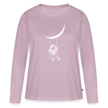 Mond Astronaut Schaukel - Frauen Premium Bio Langarmshirt - Altrosa - Vorne - Julia (174cm)