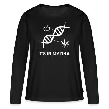 ADN des feuilles de cannabis - T-shirt manches longues Premium bio Femme - noir - Devant - Julia (174cm)