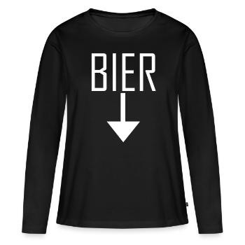 BIÈRE - T-shirt manches longues Premium bio Femme - noir - Devant - Julia (174cm)