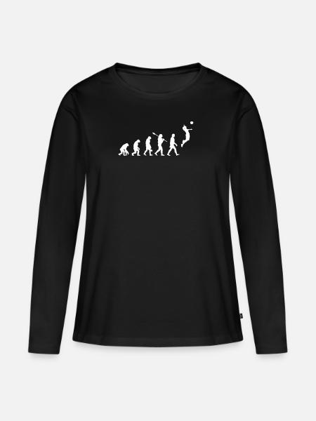 Volleyball Evolution - Frauen Premium Bio Langarmshirt - Schwarz