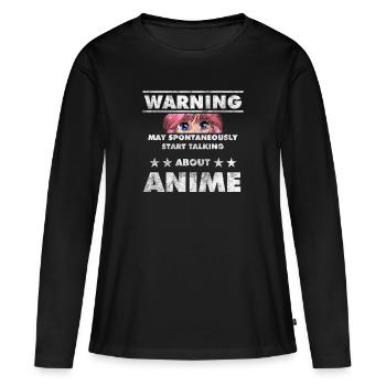 Anime - T-shirt manches longues Premium bio Femme - noir - Devant - Julia (174cm)