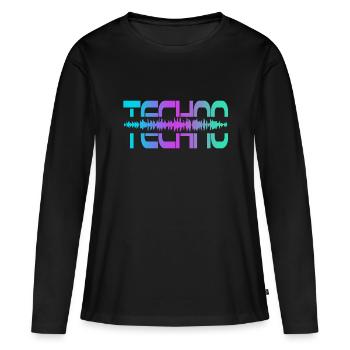 Techno Rave Raver - T-shirt manches longues Premium bio Femme - noir - Devant - Julia (174cm)