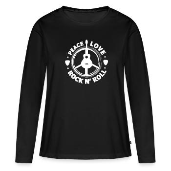 Rock N Roll - T-shirt manches longues Premium bio Femme - noir - Devant - Julia (174cm)