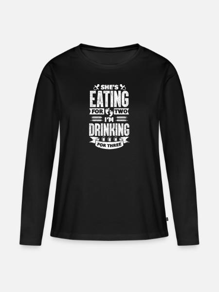 Schwangerschaft Vater - Frauen Premium Bio Langarmshirt - Schwarz