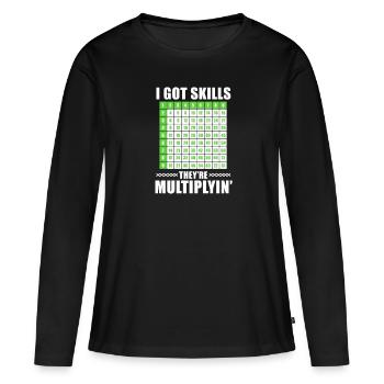 Math math - T-shirt manches longues Premium bio Femme - noir - Devant - Julia (174cm)