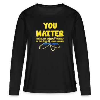 science - T-shirt manches longues Premium bio Femme - noir - Devant - Julia (174cm)