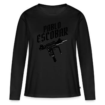 Pablo Escobar "Uzi" - T-shirt manches longues Premium bio Femme - noir - Devant - Julia (174cm)