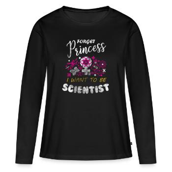 scientifique - T-shirt manches longues Premium bio Femme - noir - Devant - Julia (174cm)