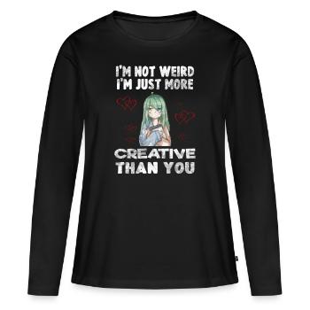 Anime - T-shirt manches longues Premium bio Femme - noir - Devant - Julia (174cm)
