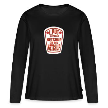ketchup - T-shirt manches longues Premium bio Femme - noir - Devant - Julia (174cm)