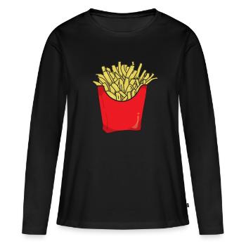 français - T-shirt manches longues Premium bio Femme - noir - Devant - Julia (174cm)