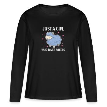 Sheep sheep sheep sheep lamb lambs gift - Women's Premium Organic Long Sleeve Shirt - black - Front - Julia (174cm)