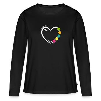 Autism Autist Asperger Syndrome Gift - T-shirt manches longues Premium bio Femme - noir - Devant - Julia (174cm)