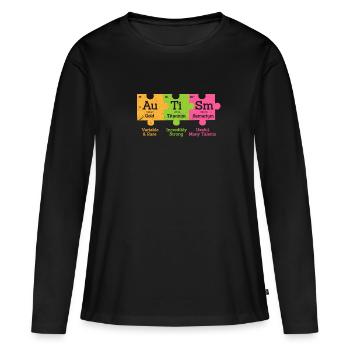 Autism Autist Asperger Syndrome Gift - T-shirt manches longues Premium bio Femme - noir - Devant - Julia (174cm)
