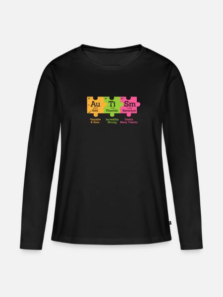 Autismus Autist Asperger Syndrom Autism Geschenk - Frauen Premium Bio Langarmshirt - Schwarz