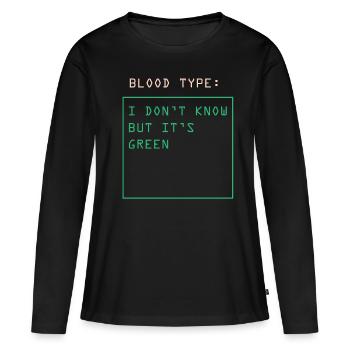 Blutgruppe - Frauen Premium Bio Langarmshirt - Schwarz - Vorne - Julia (174cm)