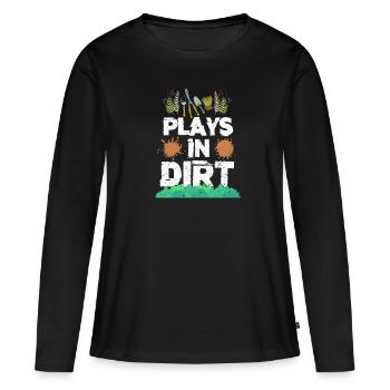 Gartenarbeit - Frauen Premium Bio Langarmshirt - Schwarz - Vorne - Julia (174cm)