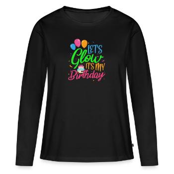 Lueur d'anniversaire - T-shirt manches longues Premium bio Femme - noir - Devant - Julia (174cm)