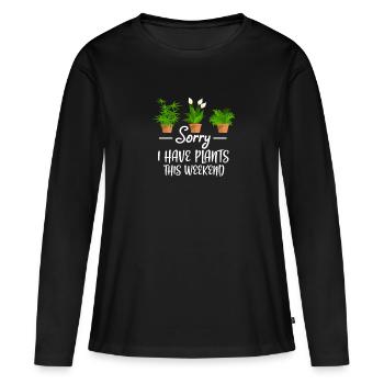 Plante - T-shirt manches longues Premium bio Femme - noir - Devant - Julia (174cm)