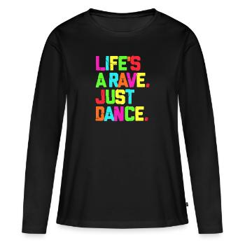 Rave danse - T-shirt manches longues Premium bio Femme - noir - Devant - Julia (174cm)