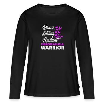 Fibromyalgie Fibromyalgia Krankheit Geschenk - Frauen Premium Bio Langarmshirt - Schwarz - Vorne - Julia (174cm)