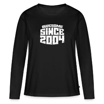 2004 - Frauen Premium Bio Langarmshirt - Schwarz - Vorne - Julia (174cm)