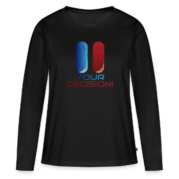 Votre cadeau de décision - T-shirt manches longues Premium bio Femme - noir - Devant - Julia (174cm)