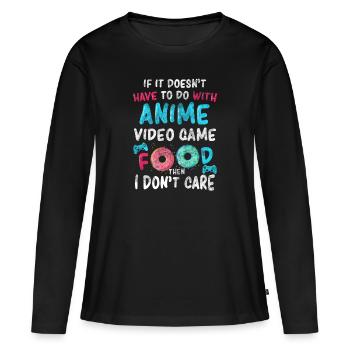 Anime - T-shirt manches longues Premium bio Femme - noir - Devant - Julia (174cm)