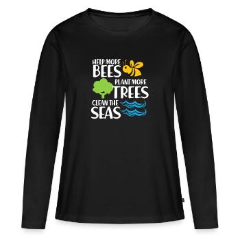 Protection de l’environnement - T-shirt manches longues Premium bio Femme - noir - Devant - Julia (174cm)