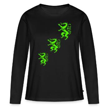 Styrie - T-shirt manches longues Premium bio Femme - noir - Devant - Julia (174cm)