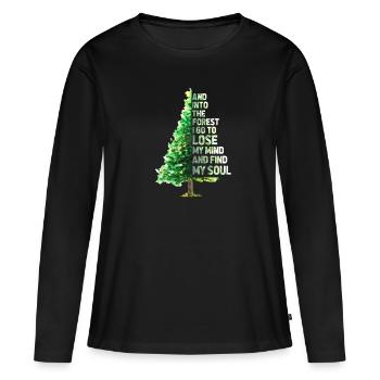 Wald - Frauen Premium Bio Langarmshirt - Schwarz - Vorne - Julia (174cm)
