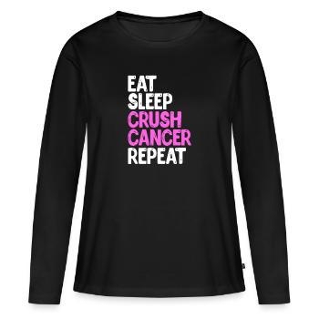 cancer du sein - T-shirt manches longues Premium bio Femme - noir - Devant - Julia (174cm)