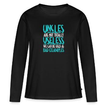 oncle - T-shirt manches longues Premium bio Femme - noir - Devant - Julia (174cm)