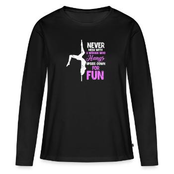 Pole Dance - Frauen Premium Bio Langarmshirt - Schwarz - Vorne - Julia (174cm)