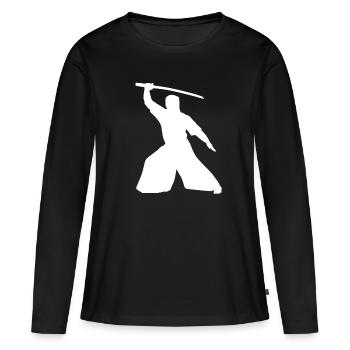 Haidong Gumdo - T-shirt manches longues Premium bio Femme - noir - Devant - Julia (174cm)