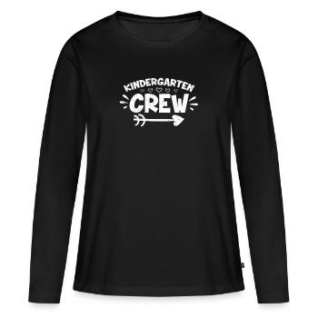 Kindergarten - Frauen Premium Bio Langarmshirt - Schwarz - Vorne - Julia (174cm)