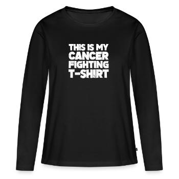 Cancer cancer chimio combat cancer du sein - T-shirt manches longues Premium bio Femme - noir - Devant - Julia (174cm)