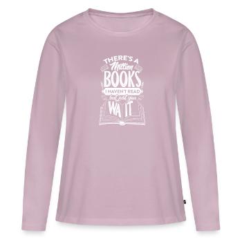 Lesen - Frauen Premium Bio Langarmshirt - Altrosa - Vorne - Julia (174cm)