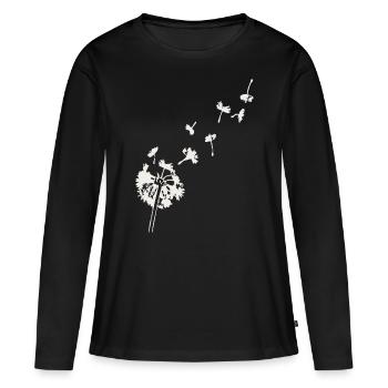 Pusteblume - Frauen Premium Bio Langarmshirt - Schwarz - Vorne - Julia (174cm)