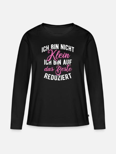 Ich bin nicht klein - Frauen Premium Bio Langarmshirt - Schwarz