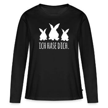 Ich Hase dich Hasen Spruch - Frauen Premium Bio Langarmshirt - Schwarz - Vorne - Julia (174cm)
