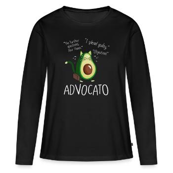 Avocat avocat avocat - T-shirt manches longues Premium bio Femme - noir - Devant - Julia (174cm)