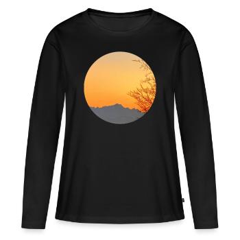 alpen natur - Frauen Premium Bio Langarmshirt - Schwarz - Vorne - Julia (174cm)