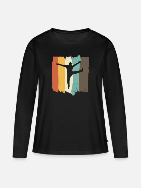 Portero de balonmano jugador de balonmano retro - Camiseta ecológica prémium de manga larga para mujer - negro